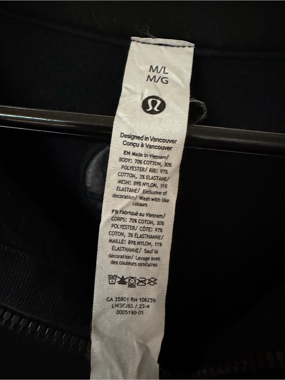 lululemon athletica Black Half‑Zip Cowl Pullover - Picture 2 of 2